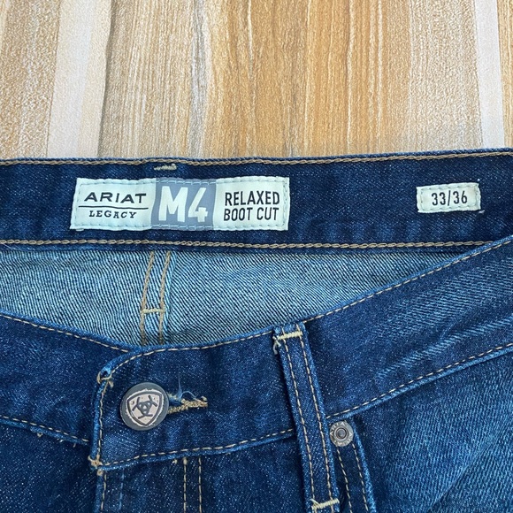 Ariat M4 Legacy Relaxed Fit Boot Cut Jeans Men’s True Size 33/36 Blue NWOT - Picture 6 of 12
